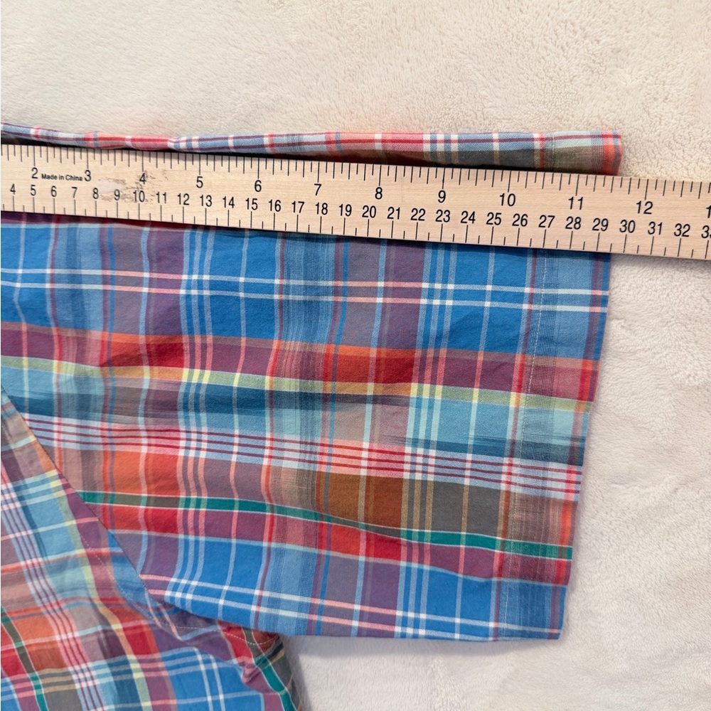 Ralph Lauren Classic Fit Plaid Short Sleeve Button Down Shirt XXL Tall Cotton - Picture 5 of 8